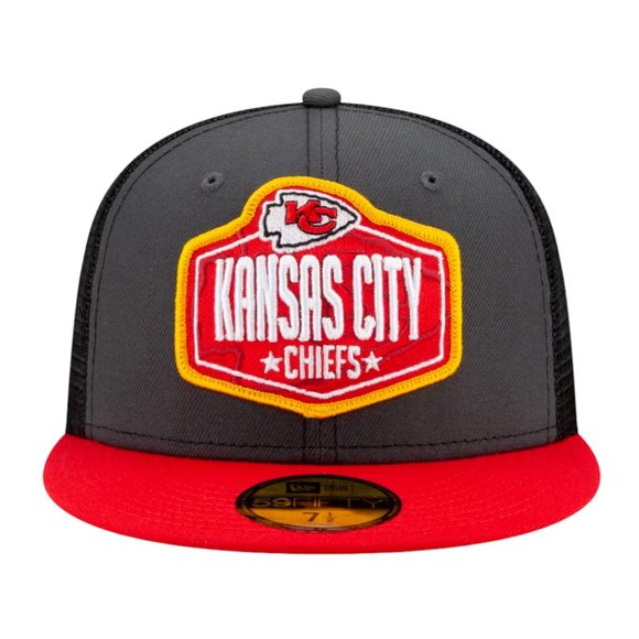 New Era Kansas City Chiefs NFL Draft Day 59FIFTY Fitted Hat Cap Size 7 1/4 - Picture 2 of 4